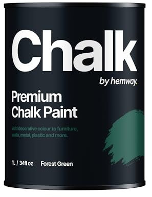 Hemway - Premium Chalk Paint - Forest Green 1 L | Chalky Matt Shabby Chic Finish for Interior Furniture & Walls | Quick Dry & 1 Coat