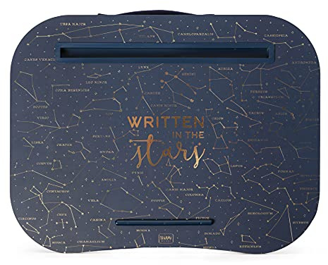 Legami - Support pour Ordinateur Portable, 44 x 33,5 cm, Ordinateur Portable Tray, Support pour Tablette, tema Stars, Doux Coussin avec Rembourrage, poignée latérale
