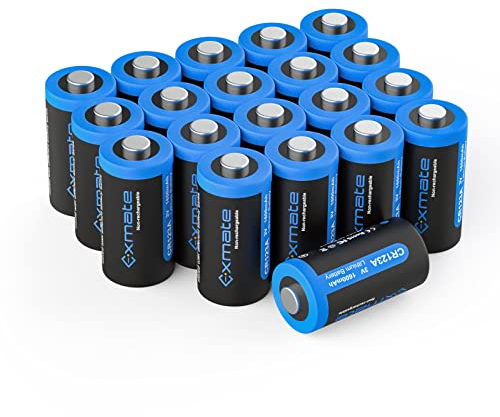 Exmate 20er Pack CR123A 3V Lithium Batterie,1600mAh CR17345 Einwegbatterie Batterien geeignet für Kameras, Alarmanlagen, Taschenlampen
