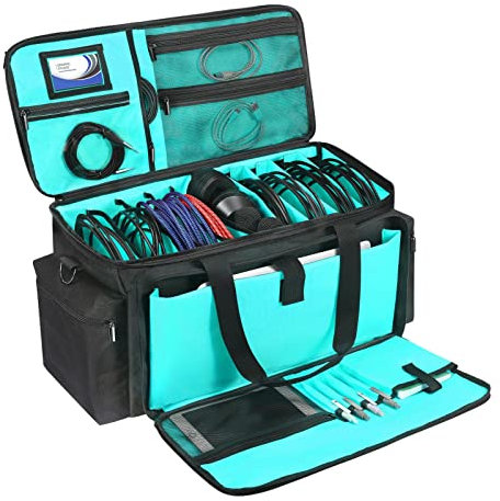 Teksome Cable File Gig Bag,DJ Cable Bags - DJ Gig Bag for Cords, Sound Equipment, DJ Gear, Musician Accessories