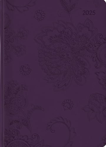 Alpha Edition - Ladytimer Grande Deluxe Purple Calendario tascabile 2025, 15 x 21 cm, calendario con 128 pagine, opzioni note dopo ogni giorno, panoramiche e calendario internazionale