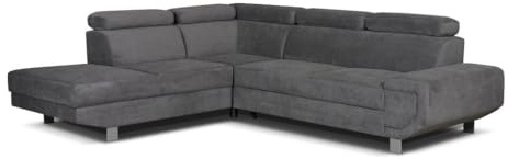ARTIC Sofabed with Storage - Corner Sofa Bed - Grey - Right & Left Arm (Left Hand Corner)