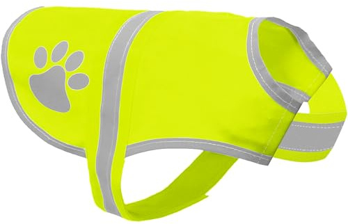 Voarge Chaleco reflectante de seguridad para perros de alta visibilidad, chaleco reflectante chaleco de seguridad chaqueta de mascota para noche al aire libre (L)