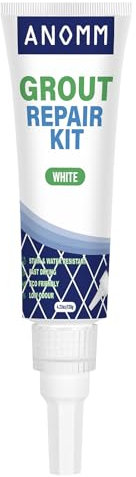 ANOMM 120ml Blanqueador de Juntas Azulejos, Blanco Lechada para Azulejos Baño, Limpia Juntas Baldosas Suelo, Renovador de Juntas para Cocina, Baño, Ducha, Azulejos, Líneas de Pared