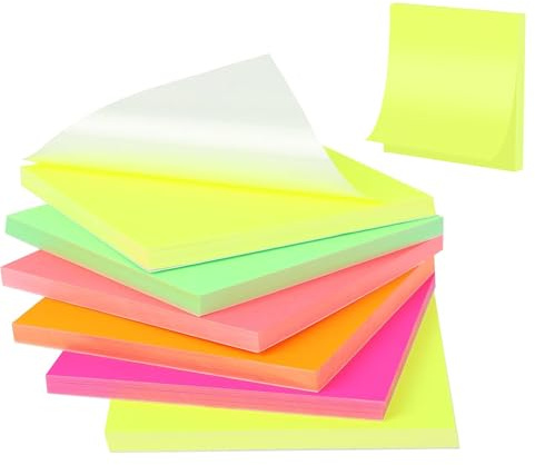 480 stycken elektrostatiska självhäftande anteckningslappar, 76 x 76 mm, färgglada självhäftande magnetiska klisterlappar, för skola, kontor och hem