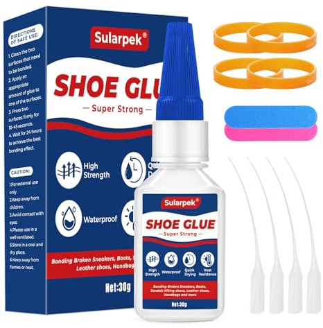 Sularpek Schuhsohlen Kleber, 30 g Schuhkleber Extra Stark Wasserfest, Sofort-Schuhkleber, Schuh Kleber für Sneakers, Sohlen, Stiefel, Sandalen, High Heels und Leder