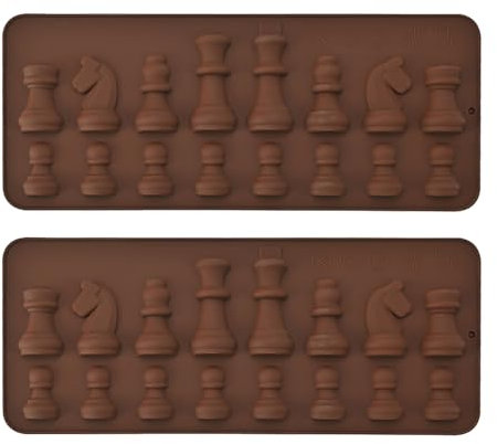 COACOM 2 Pezzi di Stampo A Scacchi, Stampo in Silicone Creativo, Strumento da Forno A Dessert, Possono Fare Cioccolato E Caramelle.