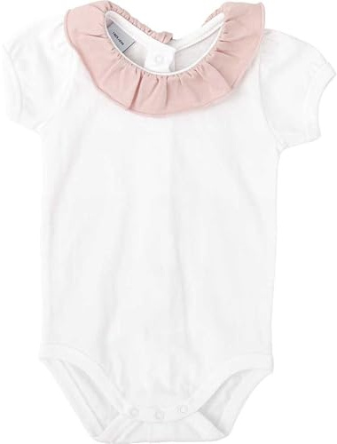 BABIDU Body Bebé Cuello Volante Algodón 100%, Manga Corta, Suave e Hipoalergénico, Cierre con Corchetes en Entrepierna, Tejido Cómodo y Transpirable, Ropa Bebé Recién Nacido Unisex