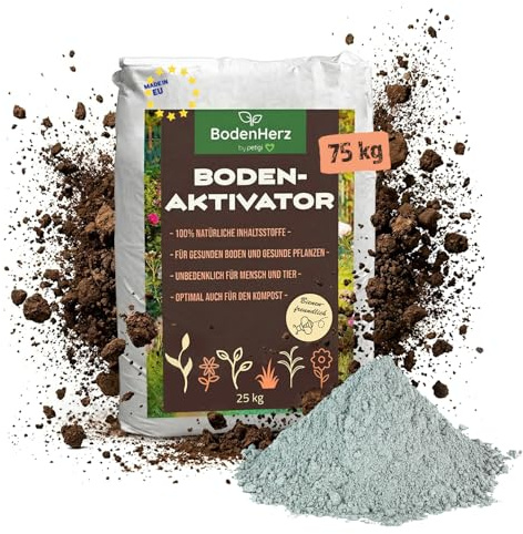 BodenHerz Activateur de Sol 75 kg Amélioration du Sol Améliorateur de Sol Minéraux de Santé du Sol pour Pelouse 100% Naturelle petigi
