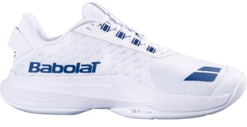 Babolat Men's Jet Tere 2 All Court Wimbledon Limited Edition Tennis Shoes, White/Navy Blue, 8.5 UK