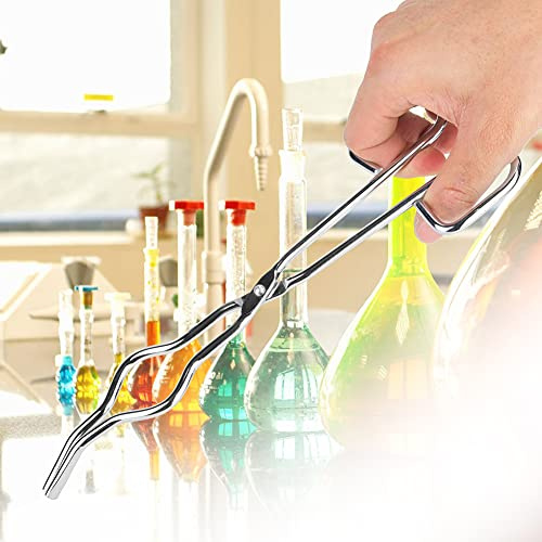 Cryfokt Degeltång, 7 Mm Kraftig Degeltång i Rostfritt Stål, Laboratoriebägarehållare med Flygplansnit för Laboratoriekemiexperimenthantering (250 mm)