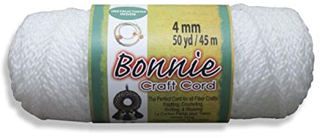 Pepperell BB4-50-001 Bonnie Macramé Craft Cord, 4mm,50-Yard, White