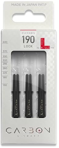 L-style L-Shaft Carbon Locked Dart Shafts – Short (190) – Black – Set of 3