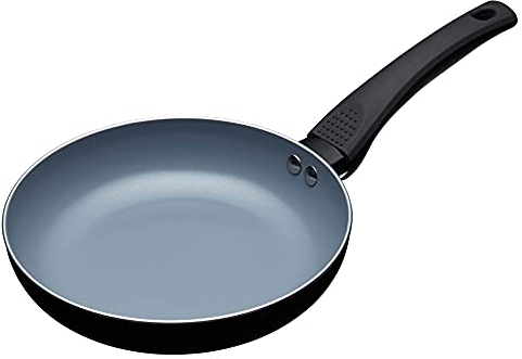 MasterClass Eco Padella a induzione con ceramica chimica più sana e PTFE, PFOA e BPA Free Non Stick, piccola, alluminio / ferro, nero / blu, 20 cm