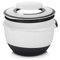 com-four® Tazón para Mezclar 5l, Ensaladera, Recipiente para Hornear con Base Antideslizante, Tapa Protectora, Orificio para Revolver y Pico Vertedor (1 pieza - negro)