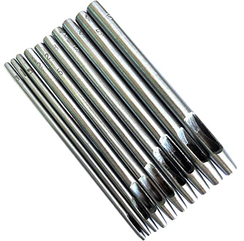 CL-Link Leder-Lochstanzer, rund, 0,8–5 mm, für Uhrenarmbänder, Gürtel, Leinwandpapier, weiches Gummi, 10 Stück