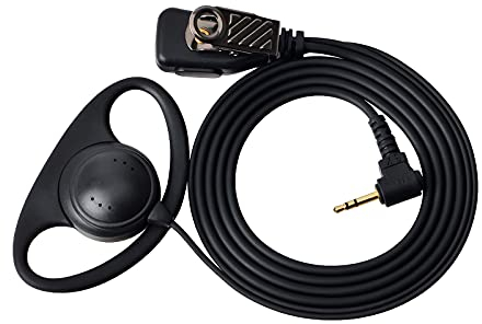 HYS D Shape 2.5mm Earpiece with Mic Walkie Talkie Headset Compatible with Motorola Talkabout TLKR T6 T60 T82 T82 Extreme T92 Two Way Radio (1)