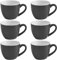 homEdge Procelain Espresso Cup, 3 Ounces / 90 ml Demitasse for Espresso, Tea- Set of 6, Black