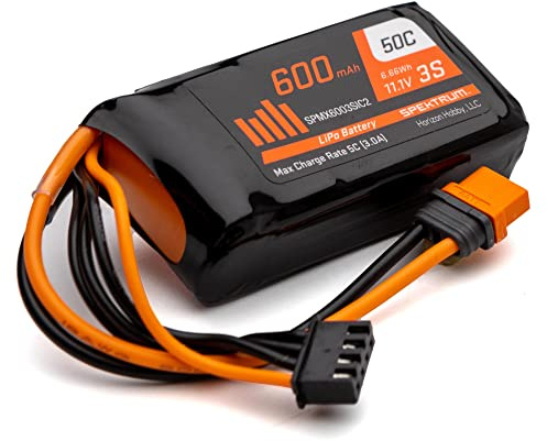 Spektrum 11.1V 600mAh 3S 50C LiPo Battery: IC2 SPMX6003SIC2