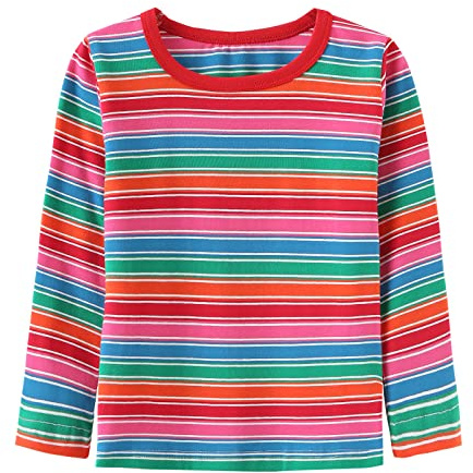 Boys Rainbow Stripe top Kids t Shirt top Long Sleeve Girls Halloween Striped Tshirt Age 4-5 Years