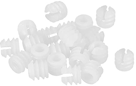 sourcing map Muebles Plástico Insertar Tuercas, 11mm x 10,5mm 24uds Nylon Expansión Tuerca para Bisagra Autorroscante Tornillo, Muebles Conexión