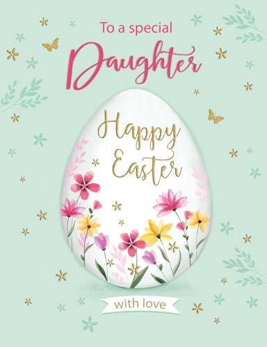 Easter Card, Happy Easter to a Special Daughter Floral - 8 x 6 inches - Regal Publishing