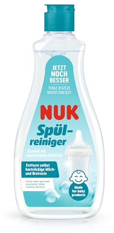 NUK Spülreiniger für Babyflaschen | 500 ml | Ideal zur Reinigung von Babyflaschen, Nuckeln und Zubehör | Duftstofffreier Reiniger | pH-neutral | 100 % wiederverwertbare Flasche