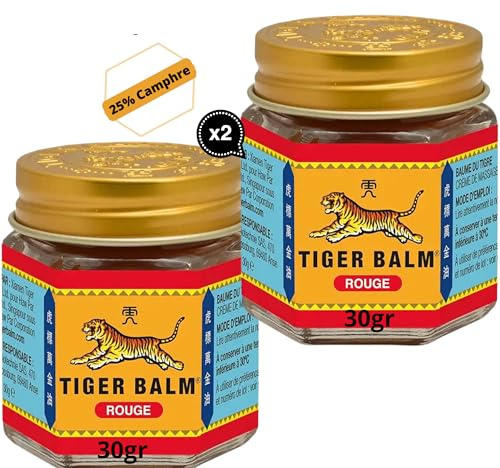 le veritable Baume du tigre rouge 30gr, extra fort lot de 02 produits pour les douleurs articulaire mal de dos effet chaud et froid, avant et apres le sport