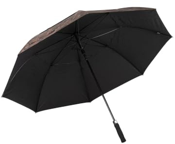 FOX Explorer Brolly 140cm | Camo Carp Fishing Umbrella | Vented Dual Layer | Fiberglass Frame | One Touch Release Mechanism | Double Retaining Straps | Carry Sleeve | Code CUM402