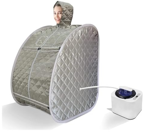 Personlig bärbar spabastu 2L&1000W ånggenerator Bantning Viktminskningsterapi Radiant Rejuvenator(Brown)