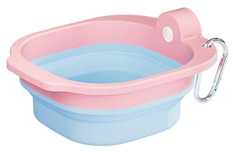 Dispensador de agua para perros al aire libre, cuenco de viaje plegable con diseño de gancho para colgar y a prueba de fugas para viajar, senderismo, uso diario, cuenco portátil de alimentación para