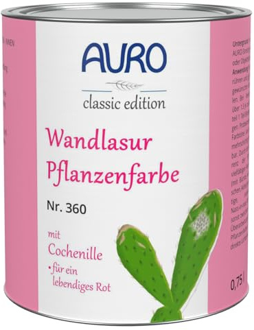 AURO Wandlasur-Pflanzenfarbe - Cochenille-Rot - 0,75L