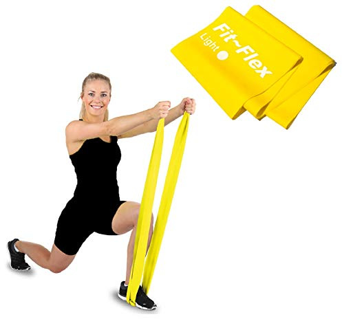 Fit-Flex Resistance Exercise Band - 2m Length - 3 Flex Options – Pilates, Yoga, Rehab, Stretching, Strength Training (Light)
