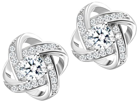 Sale Clearance Earrings Women’s 925 Sterling Silver Stud Cubic Zirconia Ear Studs One Pair Cubic Zirconia Earrings Gifts for Mother's Day