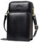 CLUCI Handy Umhängetasche Damen Klein Crossbody Clutch Leder Handytasche mit Geldbörse Damen Schultertasche mit Kartenfächer Ölwachs Schwarz