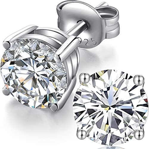 Orecchini Diamanti Uomo Zirconi Argento Diamante Orecchino Donna Con Zirconi Argento,18K Oro Placcata Orecchini Donna