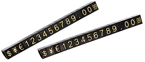 sourcing map 10 uppsättningar justerbara avtagbara minitärningar prismärkning display nummer bokstav prisskylt stativ kit för butik guldton svart 3,8 x 6,9 mm