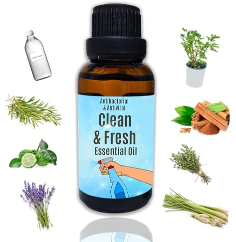 7 Essential Oil & White Vinegar Household Cleaner. Recycle Your Spray Bottle to Make 1 Litre. 100% Pure, Natural, Eco-Friendly, Cruelty Free, Plant Based & Economical. Antibacterial & Antiviral.