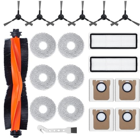 Jegehoyo Kit d'accessoires pour aspirateur robot Xiaomi X20 Max / X20 Pro, 1 brosse principale, 2 filtres HEPA, 6 Chiffons, 4 sacs à poussière, 6 brosses latérales, 1 brosse de nettoyage
