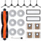 Jegehoyo 20-teiliges Ersatzteil-Zubehör-Set für Xiaomi X20 Max / X20 Pro Roboter-Staubsauger-Ersatzteile, 1 Hauptbürste, 2 HEPA-Filter, 6 Wischtücher, 4 Staubbeutel, 6 Seitenbürsten,1 Reinigungsbürste