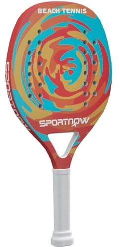 SPORTNOW Raqueta de Playa de Tenis de Fibra de Carbono con núcleo de Espuma de Memoria EVA, Bolsa de Raqueta y Mango Antideslizante, Color Amarillo