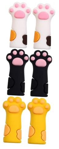 Mikinona Tapa Protectora de Silicona para Pinzas de Manicura 6 Piezas Tamaño Diseño Huella de Gato Anticaídas para Cuidado de Uñas Accesorios Decorativos