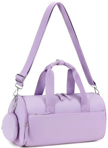 Mini Gym Bag for Women Girls Cute Small Duffle Bag 12'' with Multifunctional Pockets Workout Sport Bags Dance,Fitness,Yoga (B-Purple)