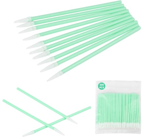 APXEL Tiges de Nettoyage en Mousse, 200 Pièces sans Poussière Tampons de Nettoyage, Pointes en Mousse pour Caméra, Clavier, Tête d'impression, Artisanat et Lentilles (Tête Pointue)