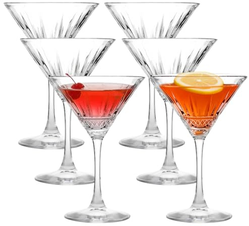 Juego de 6 vasos de martini de estilo vintage, 155 ml, copas de cóctel, martini, copas de champán, copas de margarita, perfectas para fiestas, regalos, fiestas de inauguración de la casa