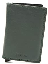 Secrid Portafoglio sottile in pelle originale con custodia per carte di credito Rfid, Green, Taglia unica, moderno