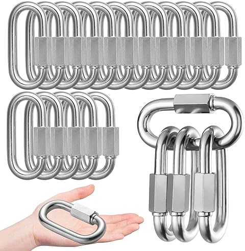 40Pack Heavy Duty Chain Links 5/16” Quick Link Locking Carabiners Clip M8