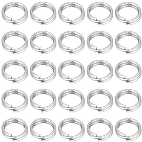 Beebeecraft 1 boîte de 400 anneaux de Jonction à Double Boucle 304 anneaux de Jonction Ouverts en Acier Inoxydable Anneaux Ronds Fendus pour Bricolage Bracelet Collier Porte Clés Artisanat Fabrication