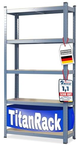 etm Scaffalatura per carichi Pesanti, Garage, Cantina, Officina, scaffalatura per Magazzino, Cantina, Elevata Portata e Ripiani Regolabili (Grigio Antracite, 180 x 90 x 60 cm)