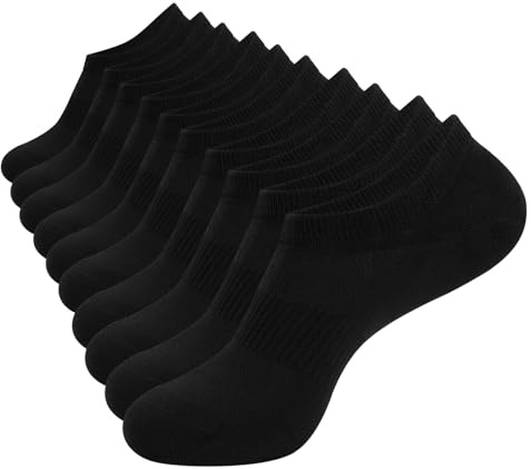 YORJOSOX Mens No Show Trainer Socks 6-9/9-12 Invisible Socks for Men Low Cut Cotton Socks Non-Slip Silicone Stripes